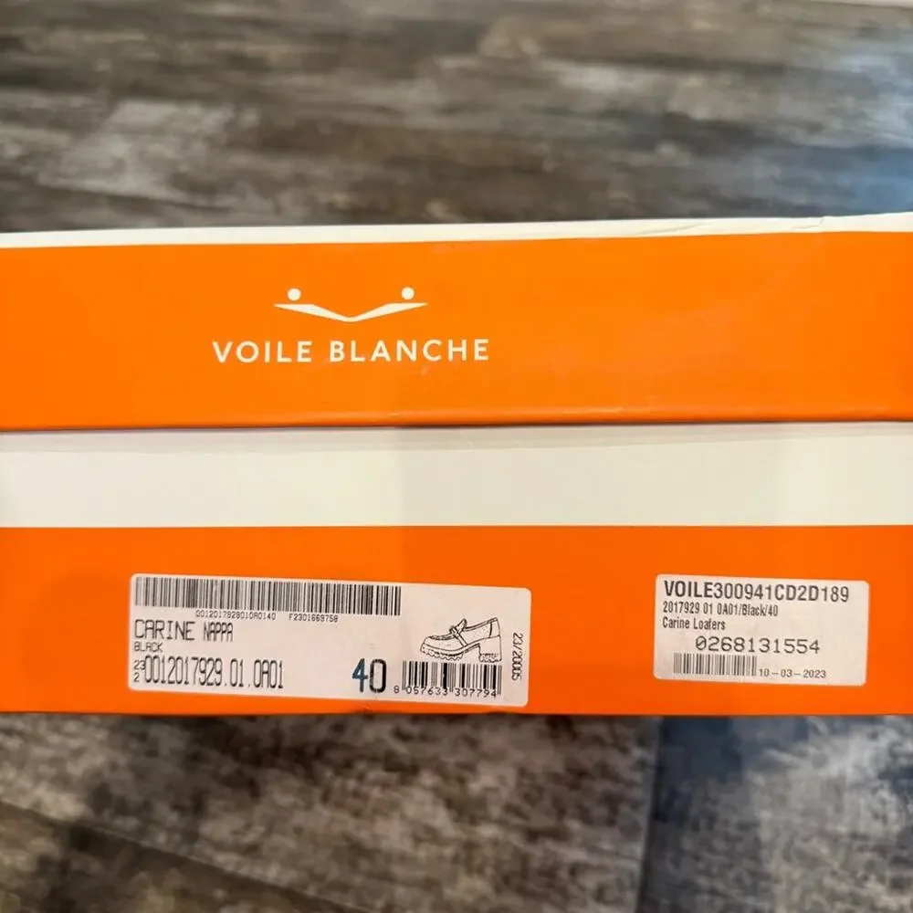 Voile Blanche Carine Nappa Loafers Black Shoes Women Size 40 Luxury Designer NIB - Picture 4 of 14